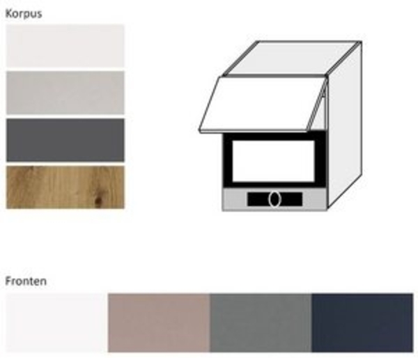 Mikrowellenumbauschrank BONN 60x72cm matt Farbe wählbar (BO-W2MK/60) Bild 6