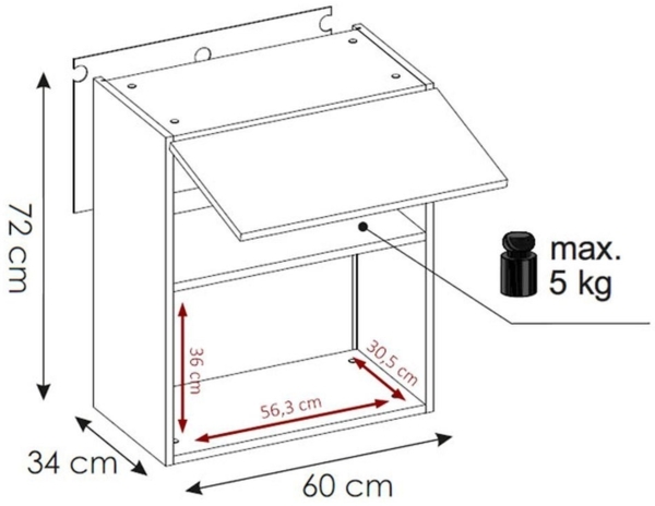 Mikrowellenumbauschrank BONN 60x72cm matt Farbe wählbar (BO-W2MK/60) Bild 2