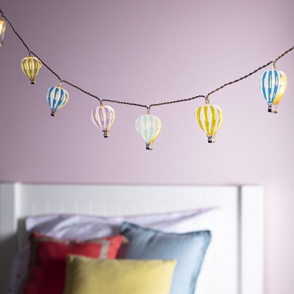 Lights4fun LED-Lichterkette 12er Heißluftballons Lichterkette Kinderzimmer