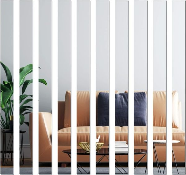 FELIXLEO Wandspiegel DIY Spiegel Streifen Wandaufkleber Selbstklebend,Nicht Glas (5-St)