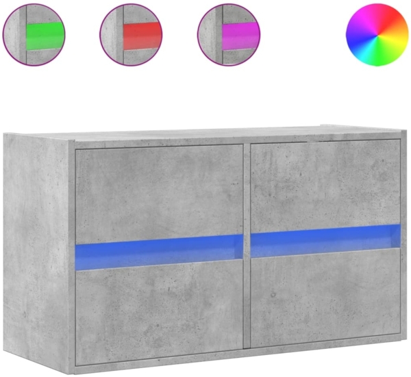 vidaXL TV-Wandschrank mit LED-Beleuchtung Betongrau 80x31x45 cm 852288