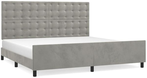 Doppelbett, Bettgestell Modernen ohne Matratze Hellgrau 200x200 cm Samt d2580e
