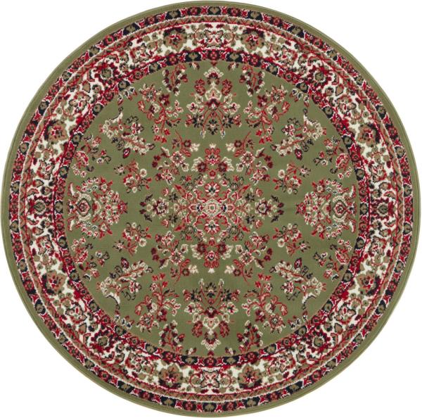 Kurzflor Orient Teppich Zabul - grün - 140 cm Durchmesser