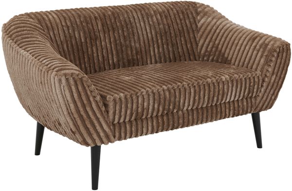 Polstersofa PIRS 2 Skandinavisches Sofa 2-Sitzer, Sofa mit Wellenfederung, Breite 140 cm, schwarze Füße Hoher Sitzkomfort - Braun Cord Bild 8