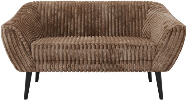 Polstersofa PIRS 2 Skandinavisches Sofa 2-Sitzer, Sofa mit Wellenfederung, Breite 140 cm, schwarze Füße Hoher Sitzkomfort - Braun Cord Bild 7