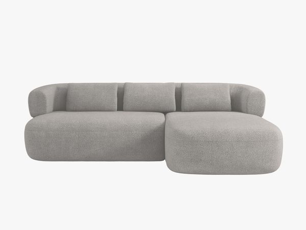 Micadoni 5-Sitzer Ecksofa Jenny Rechts Boucle Now or Never Hellgrau
