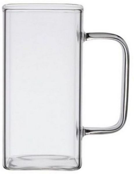 Zoha Latte-Macchiato-Glas Square 2er Set Henkelglas Cocktail 350 ml Heißgetränke Kaffeeglas, Borosilikatglas, Hitzebeständig Latte Macchiato Glas Eiskaffeegläser