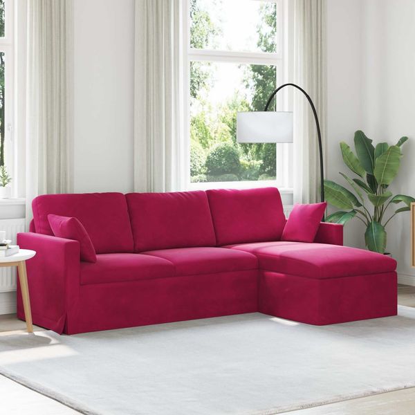 vidaXL Sofa Weinrot 228 x 134 x 80 cm Samt 42024472