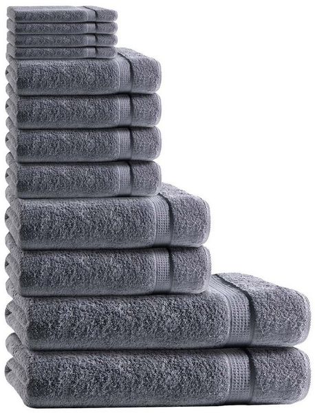 CLASS HOME COLLECTION Handtuch Set 12 TLG Frottee Handtücher Set, 100% Baumwolle (Set, 12-St)