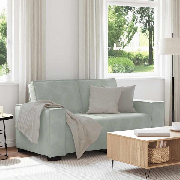 vidaXL 2-Sitzer-Sofa Hellgrau 160x78x84 cm Samt 4105010