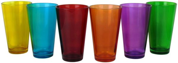 LAV Gläser-Set 6er Set á 320ml, 6 verschiedene Farben, spülmaschinengeeignet