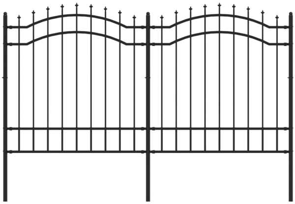 vidaXL Gartenzaun mit Speerspitze Schwarz 239 x 125 cm Pulverbeschichteter Stahl 151081