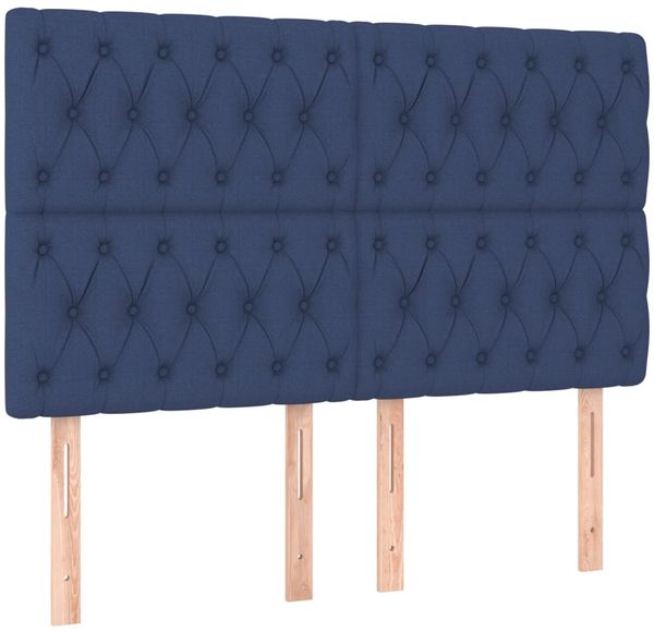 Boxspringbett mit Matratze & LED Stoff Blau 160x200 cm Bild 7