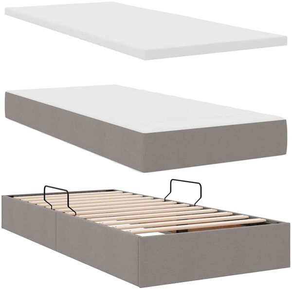 vidaXL Aufbewahrungsbett mit Kopfteil Taupe 180 x 200 cm Kunstleder 3372200 Bild 8
