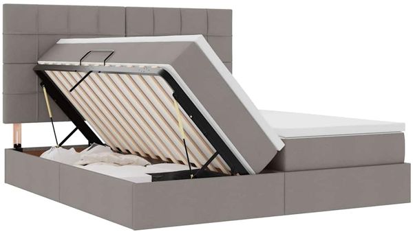 vidaXL Aufbewahrungsbett mit Kopfteil Taupe 180 x 200 cm Kunstleder 3372200 Bild 7