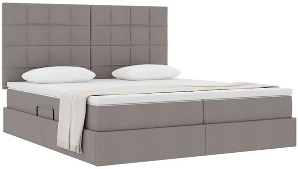 vidaXL Aufbewahrungsbett mit Kopfteil Taupe 180 x 200 cm Kunstleder 3372200 Bild 3