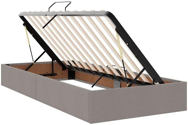 vidaXL Aufbewahrungsbett mit Kopfteil Taupe 180 x 200 cm Kunstleder 3372200 Bild 6