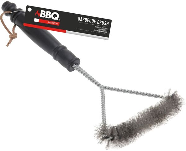 HTI-Living BBQ Grillbürste, Edelstahl Schwarz, 31 x 17 cm