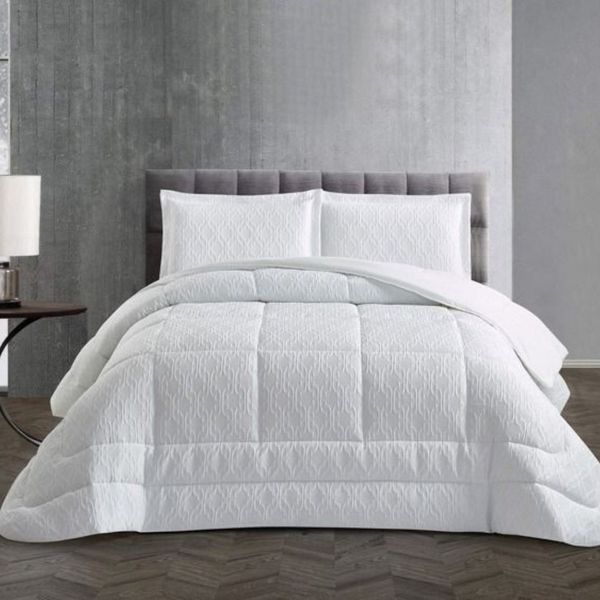 alesvelt Tagesdecke Set Erva Überwurf Decke 3-Teilig 240x250 cm, 2-Personen Weiß