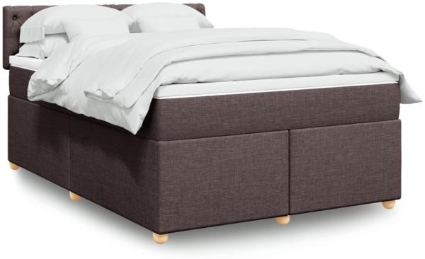 vidaXL Boxspringbett mit Matratze Dunkelbraun 140x190 cm Stoff 3288985