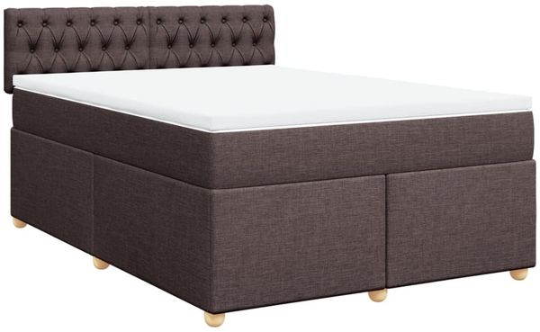 vidaXL Boxspringbett mit Matratze Dunkelbraun 140x190 cm Stoff 3288985 Bild 3