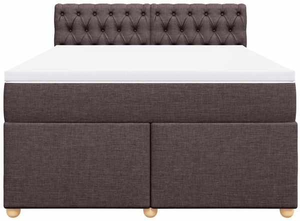 vidaXL Boxspringbett mit Matratze Dunkelbraun 140x190 cm Stoff 3288985 Bild 6