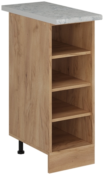 Küchenregal R-Line Goldkraft Eiche 30 cm , AP Marmor Vicco