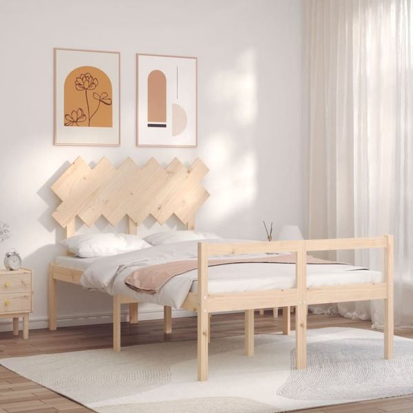 vidaXL Seniorenbett mit Kopfteil Massivholz 3195516