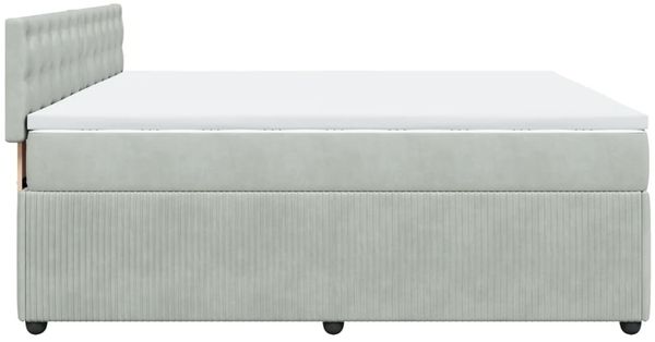 vidaXL Boxspringbett mit Matratze Hellgrau 180x200 cm Samt 3290118 Bild 7