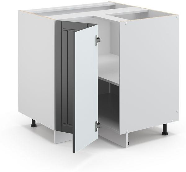Eckunterschrank Fame-Line Anthrazit Landhaus 80.5 cm , AP Marmor Vicco