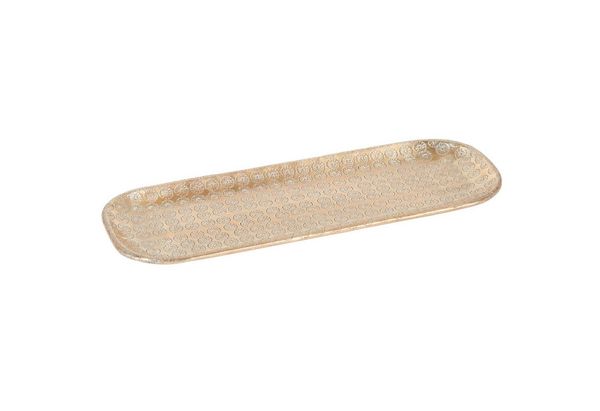 Marrakesch Orient & Mediterran Interior Dekotablett Orientalisches Tablett Kerzentablett Jabar Gold 30cm, Handarbeit