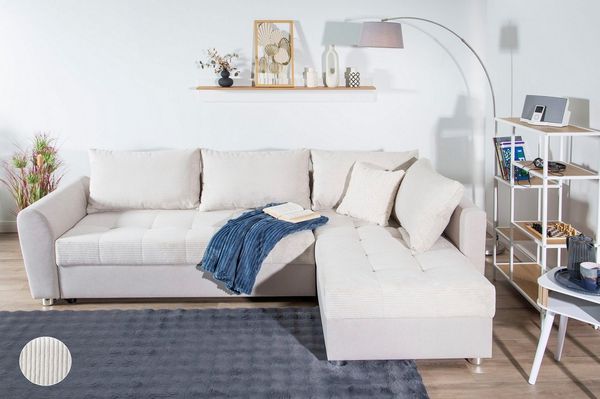 COLLECTION AB Ecksofa Jana XL L-Form, B: 250 cm, Bettfunktion, Bettkasten & 1 Zierkissen, Federkern