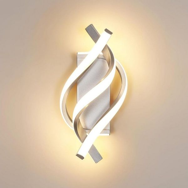 Riserva Wandleuchte Moderne LED Wandlampe Zopf-Design, 19W 3000K Silber