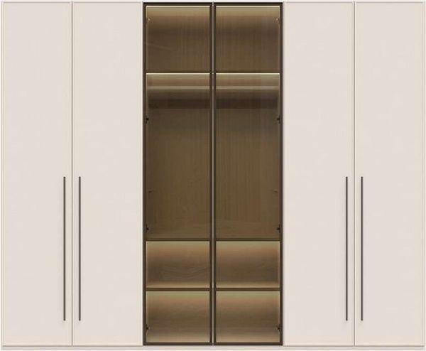OTTO home Drehtürenschrank Opera Parsol-Glastüren, LED-Innenbeleuchtung, mit und ohne Kranz Glastüren, UV-Lack, LED-Innenbeleuchtung, Soft-Close-Funktion