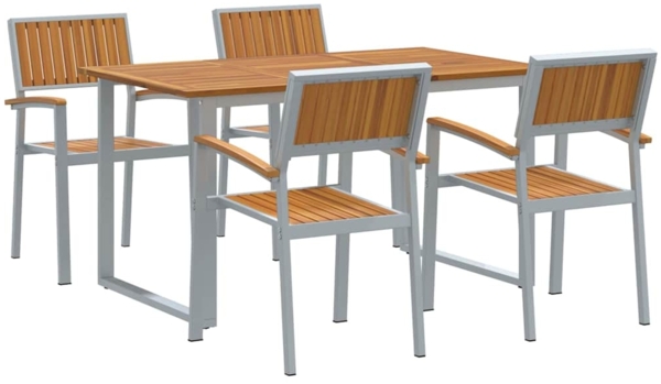 vidaXL Garten Essgruppe 5 pcs Grau und Braun 3284351