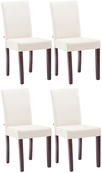 CLP 4er Set Esszimmerstuhl Ina Stoffbezug mit Holzgestell,creme cappuccino