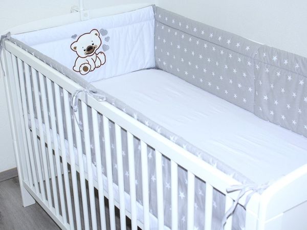 Primawela Bettnestchen Nestchen Applikation 360 cm Bettumrandung Baby Bett Kinder Kopfschutz