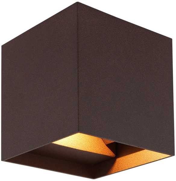 LED Wandleuchte, Außen, verstellbar, rostfarben, L 10 cm