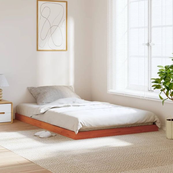 vidaXL Massivholzbett Wachsbraun 120x190 cm Kiefer 847156