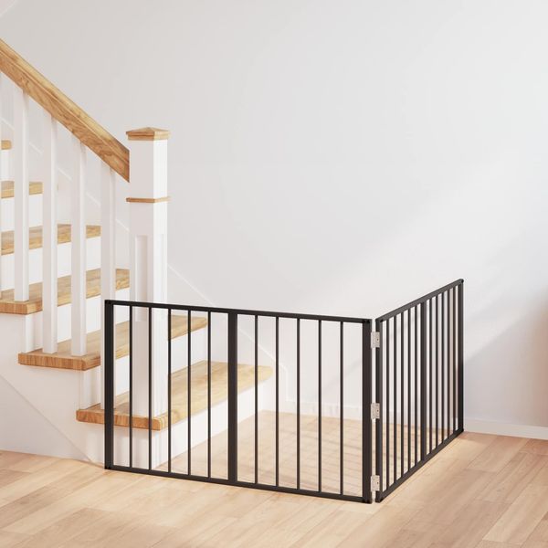 vidaXL Hundetor 2 pcs Schwarz 100 x 60 cm Verzinkter Stahl 891996