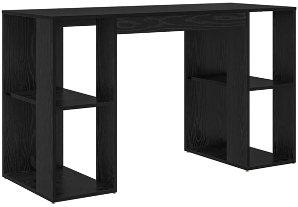 vidaXL Schreibtisch mit Regal Schwarz Eichen-Optik 130 x 50,5 x 75 cm 869499