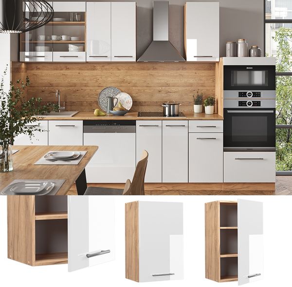 Hängeschrank Fame-Line Weiß Hochglanz 45 cm Vicco Bild 2