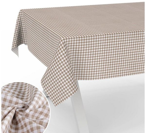ANRO Tischdecke aus Textil mit klassischem Motiv Tischtuch Tischwäsche wasserabweisend (Einzelstück 1-tlg), auch als Gartentischdecke - mit Schutzschicht