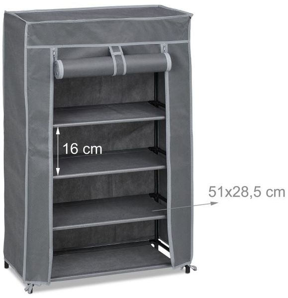 Relaxdays Schuhschrank Stoff 5 Fächer Bild 5