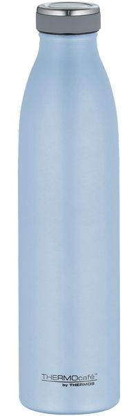 THERMOcafé by THERMOS TC BOTTLE pastell blau matt 0,75l, Edelstahl Isolierflasche kohlensäurefest, 12h heiß 24h kalt, Auslaufsicher, für Schule, Unterwegs & Büro, Pastel Water Mat