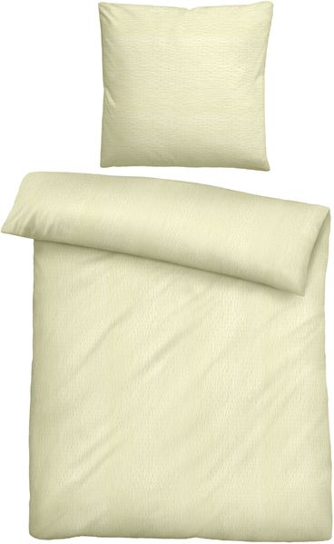 biberna Sleep & Protect 0022294 Seersucker Bettwäsche UNI, gelb, 1x 135x200 cm + 1x 80x80 cm