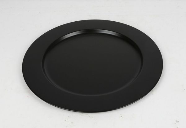 10x Platzteller, Schwarz Matt, 35cm, aus Edelstahl, für Speisen, als Servierplatte, zur Dekoration von Essen, Geschirr für Küche, Tisch Untersetzer