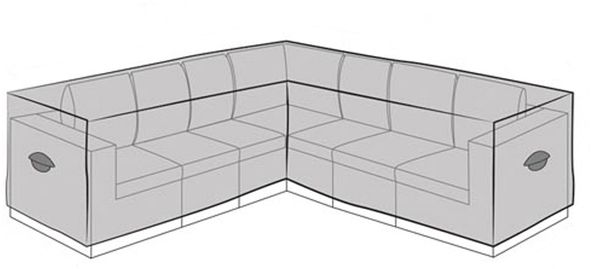 Wetterfeste Schutzhülle Abdeckung für L-förmiges Garten Lounge Set, Polyester grau, 250 x 250 x 90 cm Bild 2