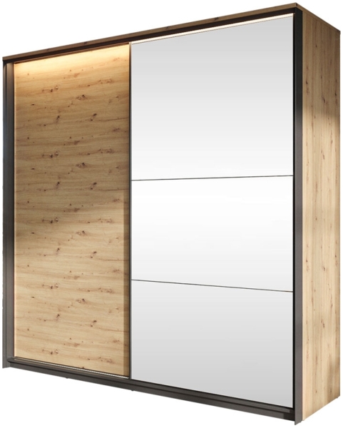 Kleiderschrank 2D Quant QS-01 (Farbe: Artisan Eiche / Artisan Eiche + Schwarz)