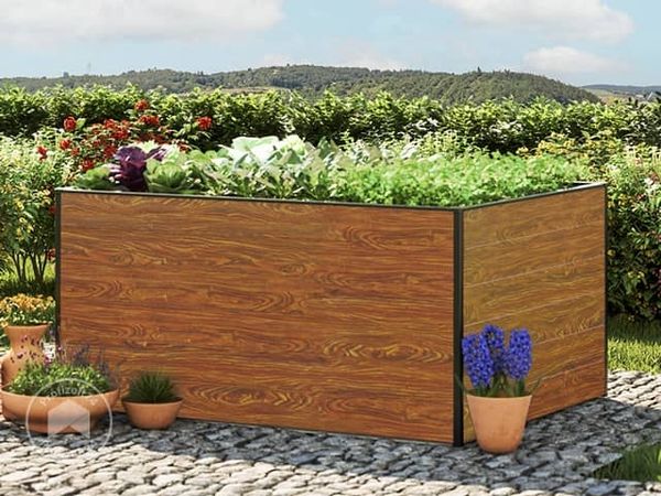 GFP Hochbeet Kräuter-Gemüse-Beet Aluminium CHRISTINA - 150x119x77cm - Holzoptik